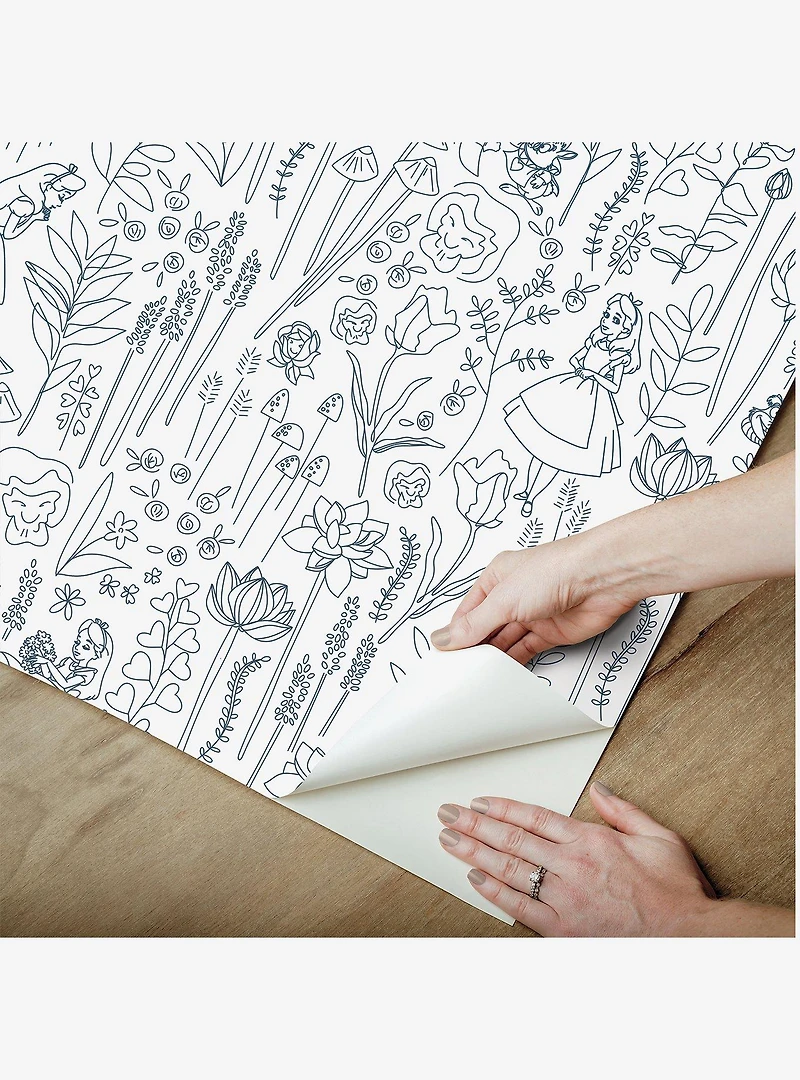 Disney Alice in Wonderland Navy Garden Peel & Stick Wallpaper
