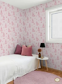 Super Mario Princess Peach Pink Peel & Stick Wallpaper