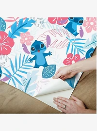 Disney Lilo & Stitch Tropical Flowers Pink Peel & Stick Wallpaper