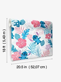 Disney Lilo & Stitch Tropical Flowers Pink Peel & Stick Wallpaper