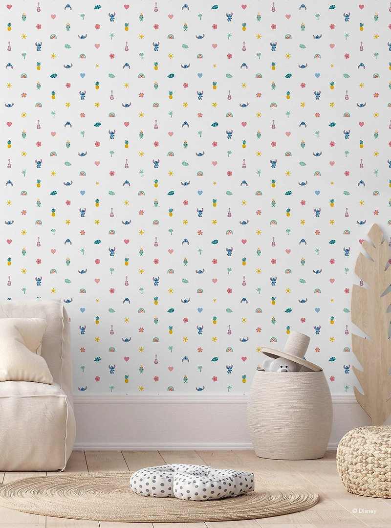Disney Lilo & Stitch Aloha Mini Print Blue and Pink Peel & Stick Wallpaper