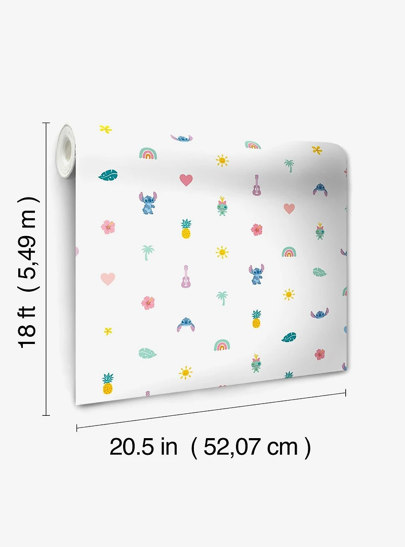 Disney Lilo & Stitch Aloha Mini Print Blue and Pink Peel & Stick Wallpaper