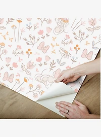 Disney Minnie Mouse Pretty as a Flower Pink Peel & Stick Wallpaper