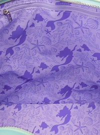 Loungefly Disney The Little Mermaid Ariel, Sebastian, & Flounder Iridescent Tote Bag with Coin Purse
