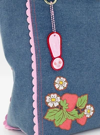 Whatever! Makes You Happy x Strawberry Shortcake Denim Tote Bag