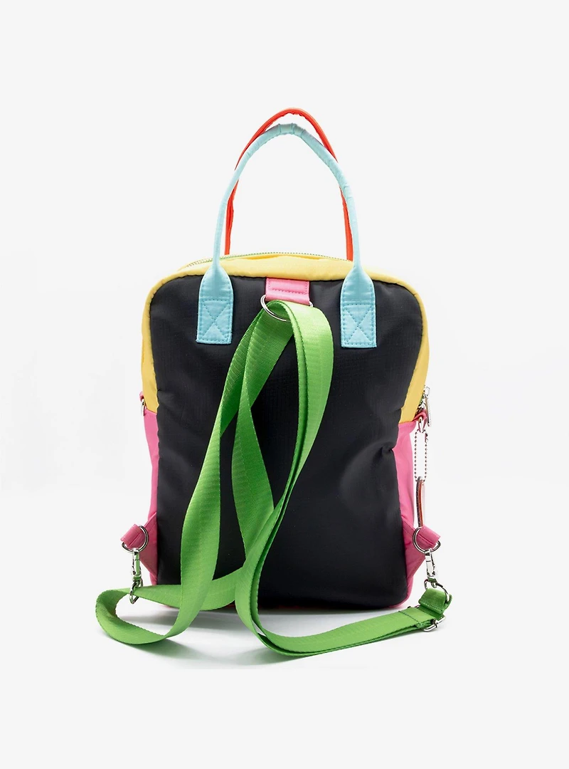 Whatever! Makes You Happy x Killer Klowns From Outer Space Color Block Reversible Backpack with Bag Charm