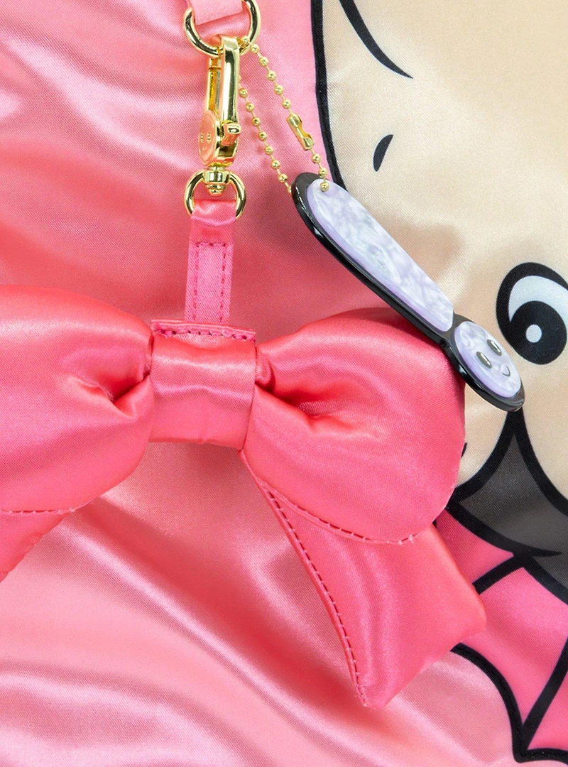 Whatever! Makes You Happy Kewpie Bat Puffy Tote Bag with Ribbon Charm
