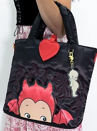 Whatever! Makes You Happy Kewpie Devil Puffy Tote Bag with Angel Charm