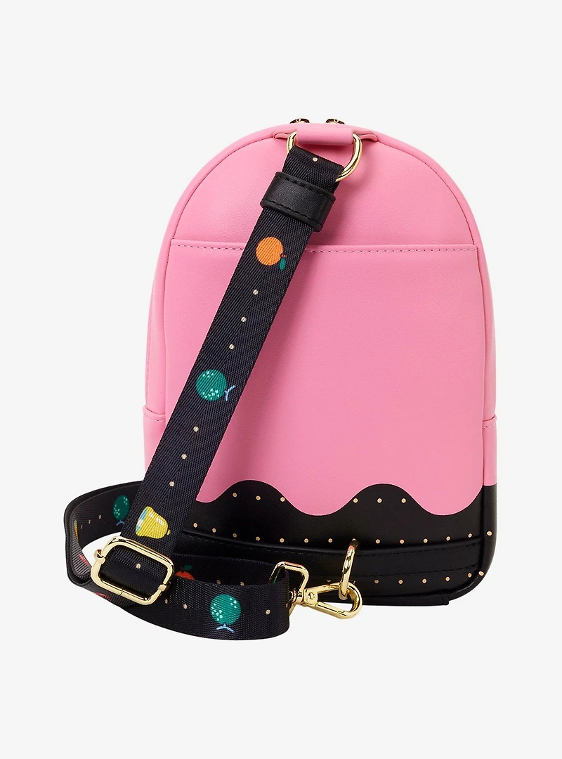 Loungefly PAC-MAN Pinky Ghost Glow-in-the-Dark Sling Crossbody