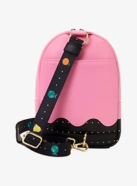 Loungefly PAC-MAN Pinky Ghost Glow-in-the-Dark Sling Crossbody
