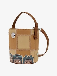 Loungefly Star Wars The Mandalorian Grogu & Anzellans Canvas Crossbody Bucket Bag with Coin Purse