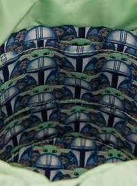 Loungefly Star Wars The Mandalorian Grogu & Anzellans Canvas Crossbody Bucket Bag with Coin Purse