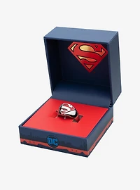 DC Comics Superman "Man of Steel" Red Enamel Signet Ring