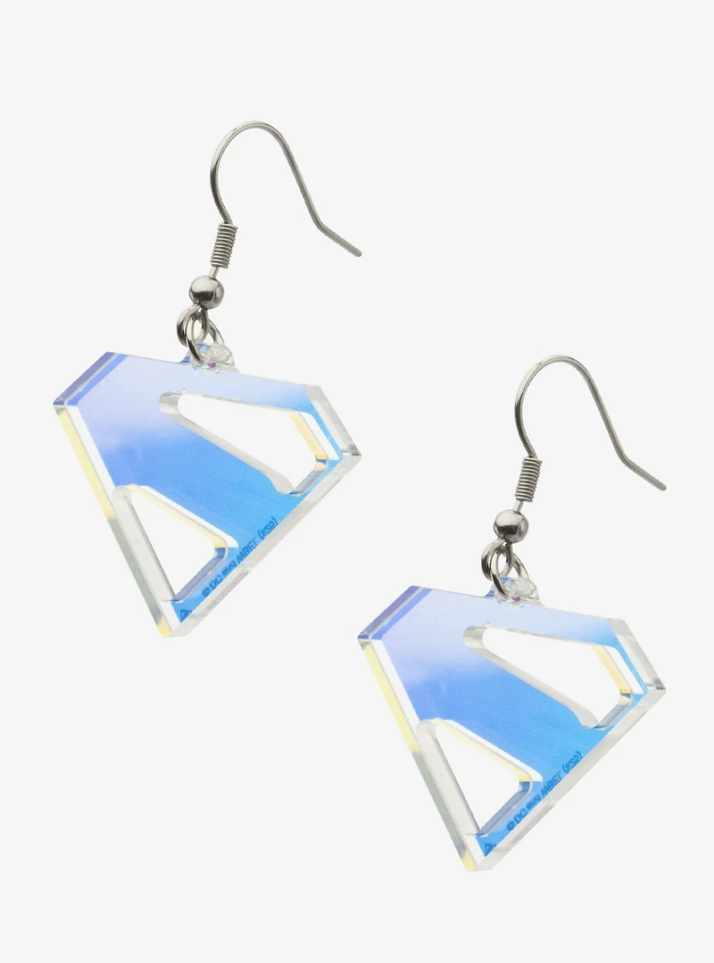 DC Comics Superman Iridescent Transparent Earrings