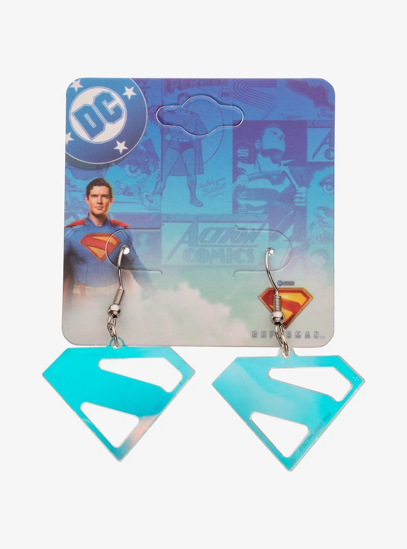 DC Comics Superman Iridescent Transparent Earrings