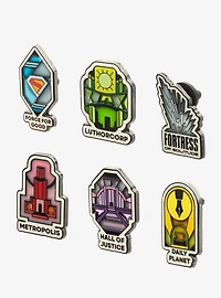DC Comics Superman Movie Stained Glass Pin Set