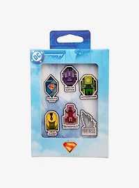 DC Comics Superman Movie Stained Glass Pin Set