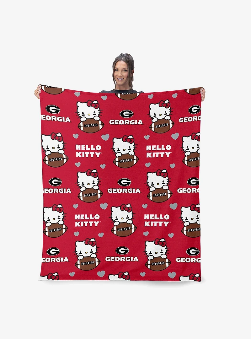 Georgia Bulldogs Football Ready Hello Kitty Cloud Throw Blanket