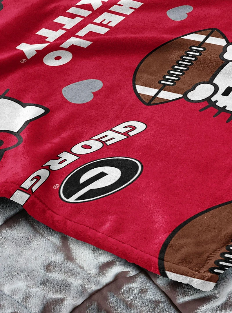 Georgia Bulldogs Football Ready Hello Kitty Cloud Throw Blanket
