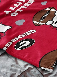 Georgia Bulldogs Football Ready Hello Kitty Cloud Throw Blanket
