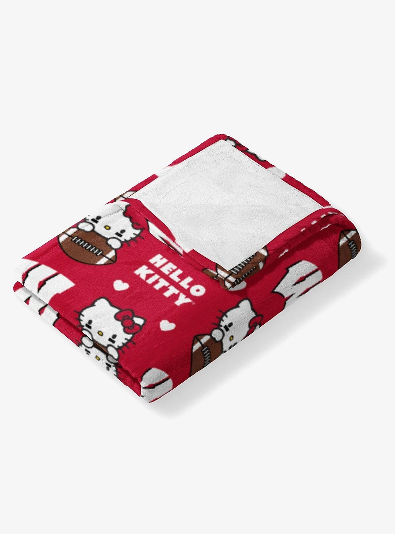 Wisconsin Badgers Football Ready Hello Kitty Cloud Throw Blanket