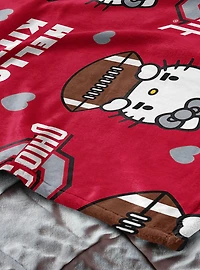 Ohio State Buckeyes Football Ready Hello Kitty Cloud Throw Blanket