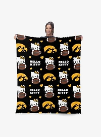 Iowa Hawkeyes Football Ready Hello Kitty Cloud Throw Blanket