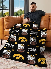 Iowa Hawkeyes Football Ready Hello Kitty Cloud Throw Blanket