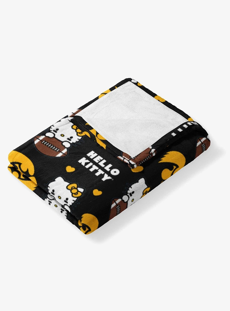 Iowa Hawkeyes Football Ready Hello Kitty Cloud Throw Blanket