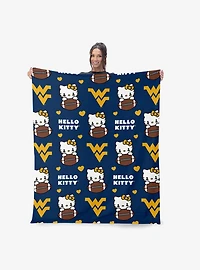 West Virginia Mountaineers Football Ready Hello Kitty Cloud Throw Blanket