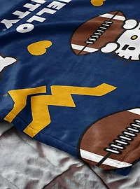 West Virginia Mountaineers Football Ready Hello Kitty Cloud Throw Blanket