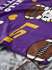 LSU Tigers Football Ready Hello Kitty Cloud Throw Blanket