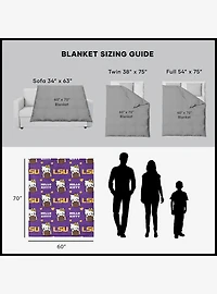 LSU Tigers Football Ready Hello Kitty Cloud Throw Blanket