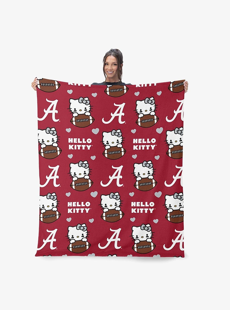 University of Alabama Crimson Tide Football Ready Hello Kitty Cloud Throw Blanket