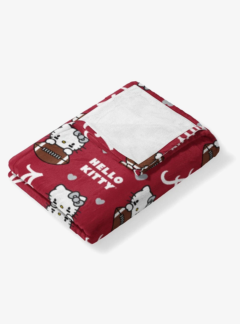University of Alabama Crimson Tide Football Ready Hello Kitty Cloud Throw Blanket