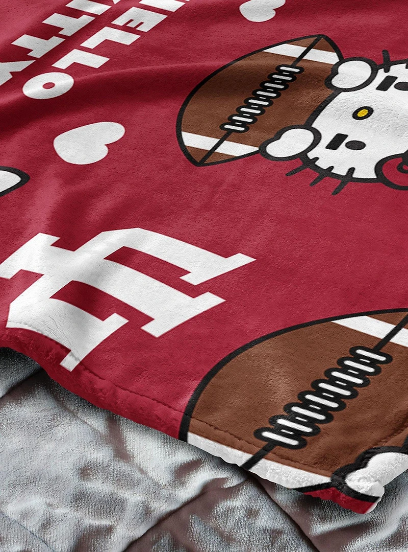 Indiana Hoosiers Football Ready Hello Kitty Cloud Throw Blanket