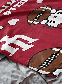 Indiana Hoosiers Football Ready Hello Kitty Cloud Throw Blanket
