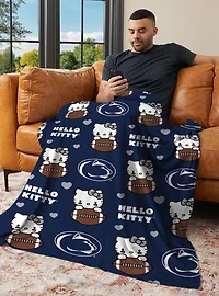Penn State Nittany Lions Football Ready Hello Kitty Cloud Throw Blanket