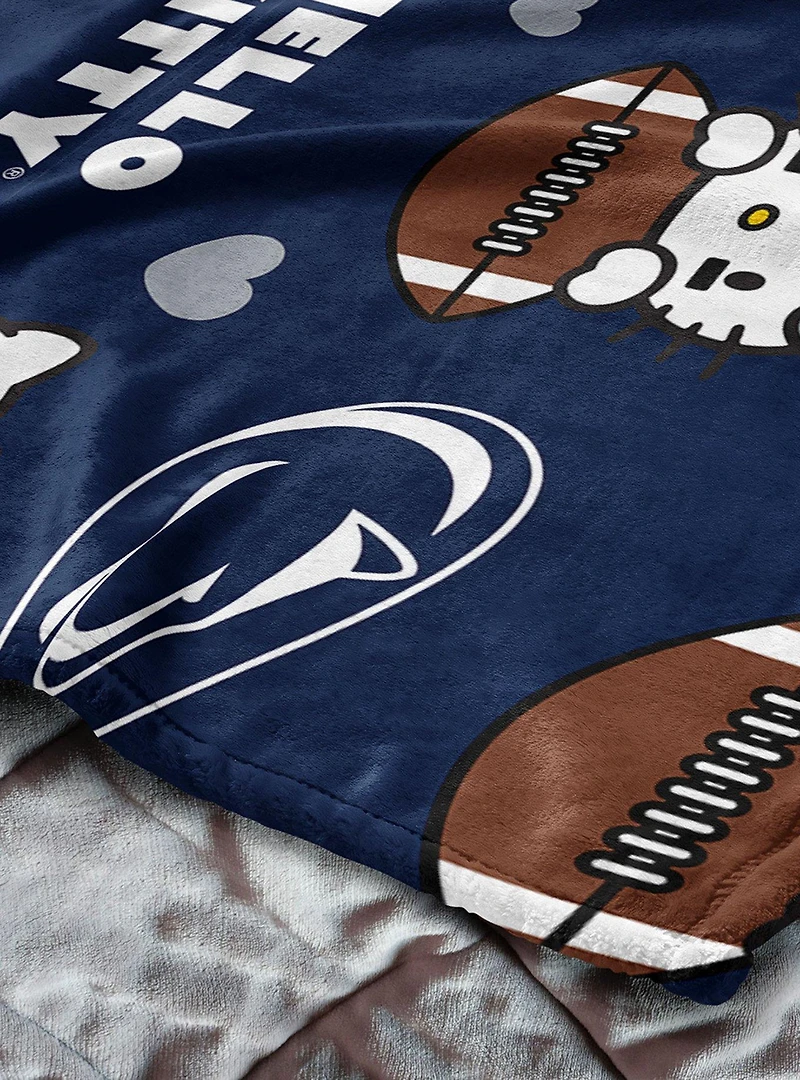 Penn State Nittany Lions Football Ready Hello Kitty Cloud Throw Blanket