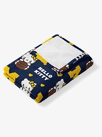 Michigan Wolverines Football Ready Hello Kitty Cloud Throw Blanket