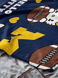 Michigan Wolverines Football Ready Hello Kitty Cloud Throw Blanket