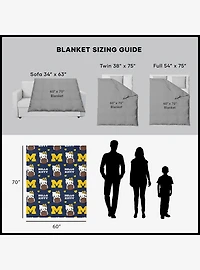 Michigan Wolverines Football Ready Hello Kitty Cloud Throw Blanket