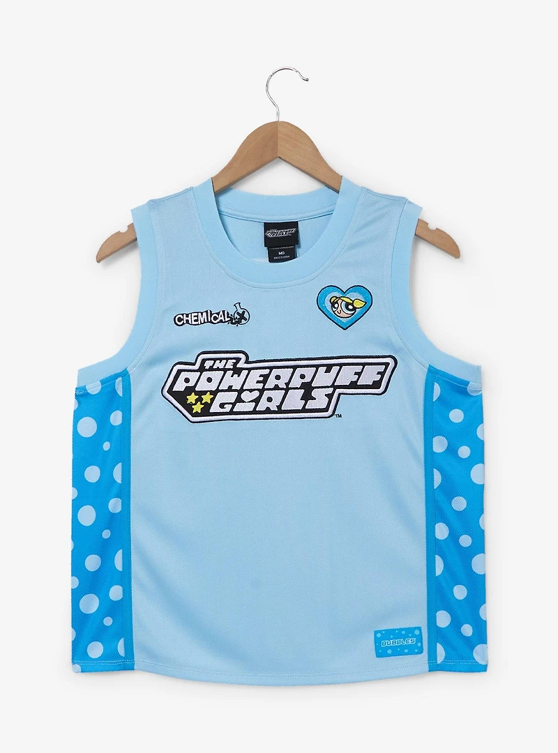 The Powerpuff Girls Bubbles Women's Cropped Basketball Jersey - BoxLunch Exclusive