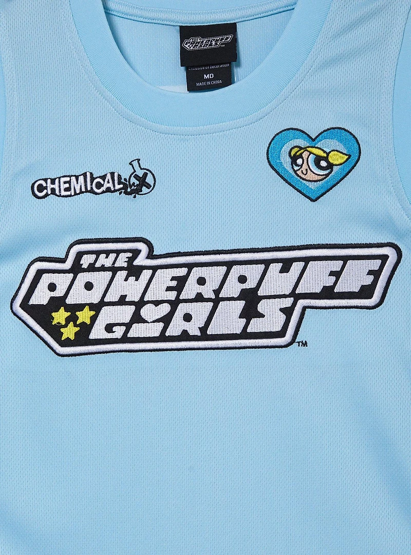 The Powerpuff Girls Bubbles Women's Cropped Basketball Jersey - BoxLunch Exclusive