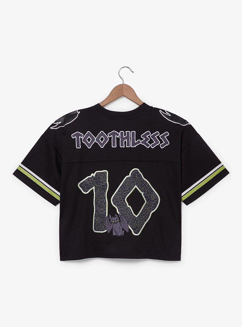 DreamWorks How To Train Your Dragon Toothless Women's Plus Cropped Football Jersey - BoxLunch Exclusive