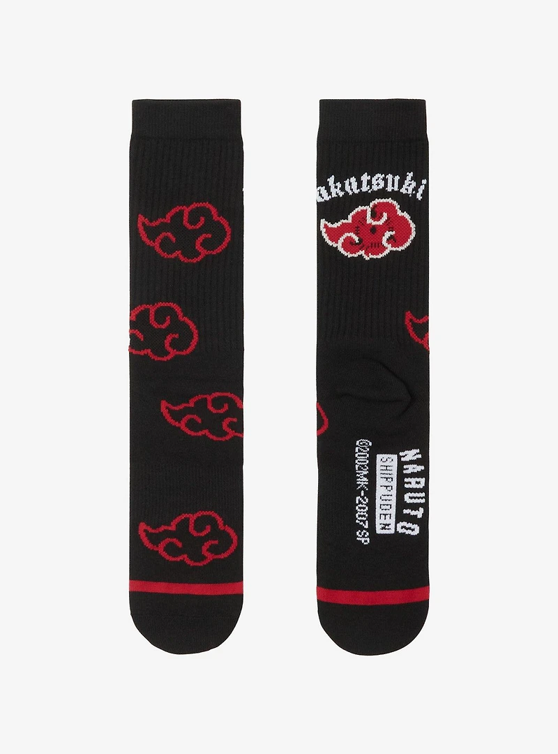 Naruto: Shippuden Akatsuki Cloud Allover Print Crew Socks — BoxLunch Exclusive
