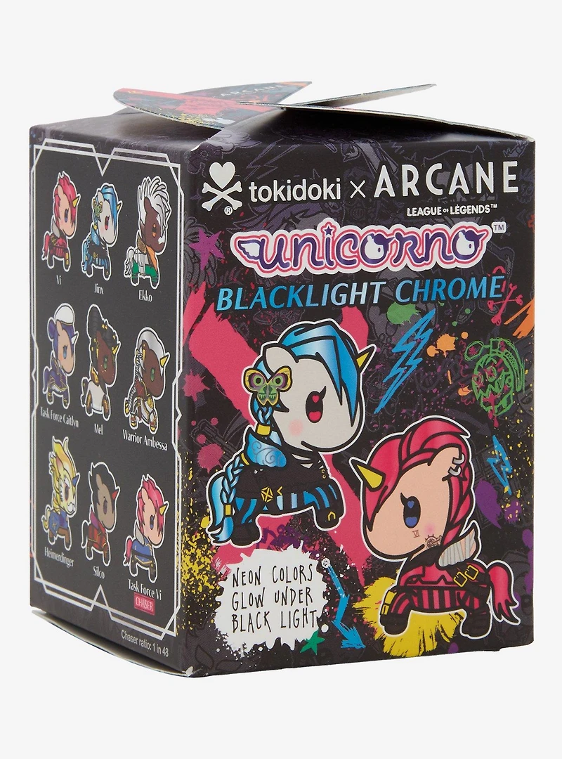 tokidoki x Arcane Unicorno Blacklight Chrome Blind Box Figure