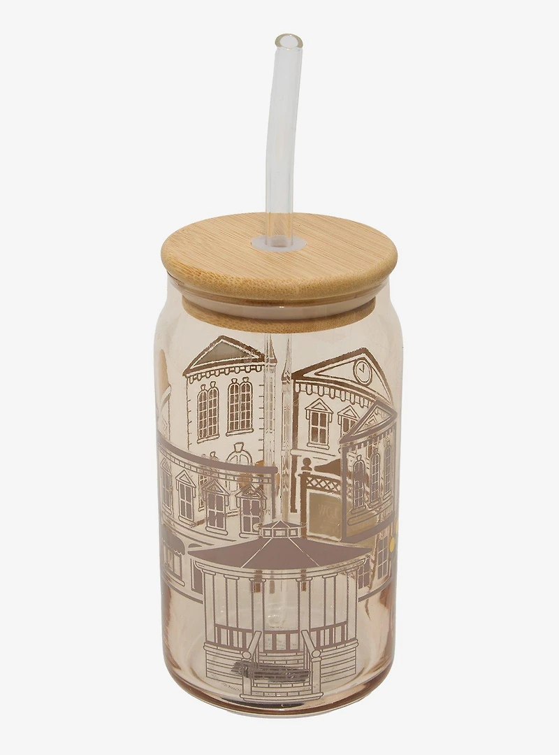 Gilmore Girls Stars Hollow Glass Cup with Straw - BoxLunch Exclusive