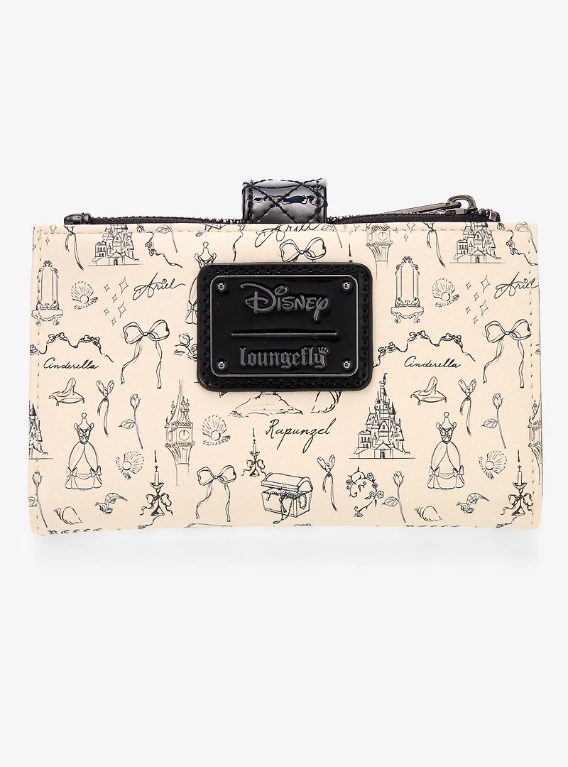 Loungefly Disney Princess Sketch Icons Wallet- BoxLunch Exclusive