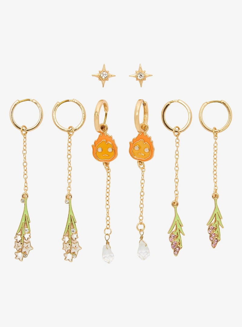 Studio Ghibli® Howl's Moving Castle Floral Calcifer Earring Set - BoxLunch Exclusive